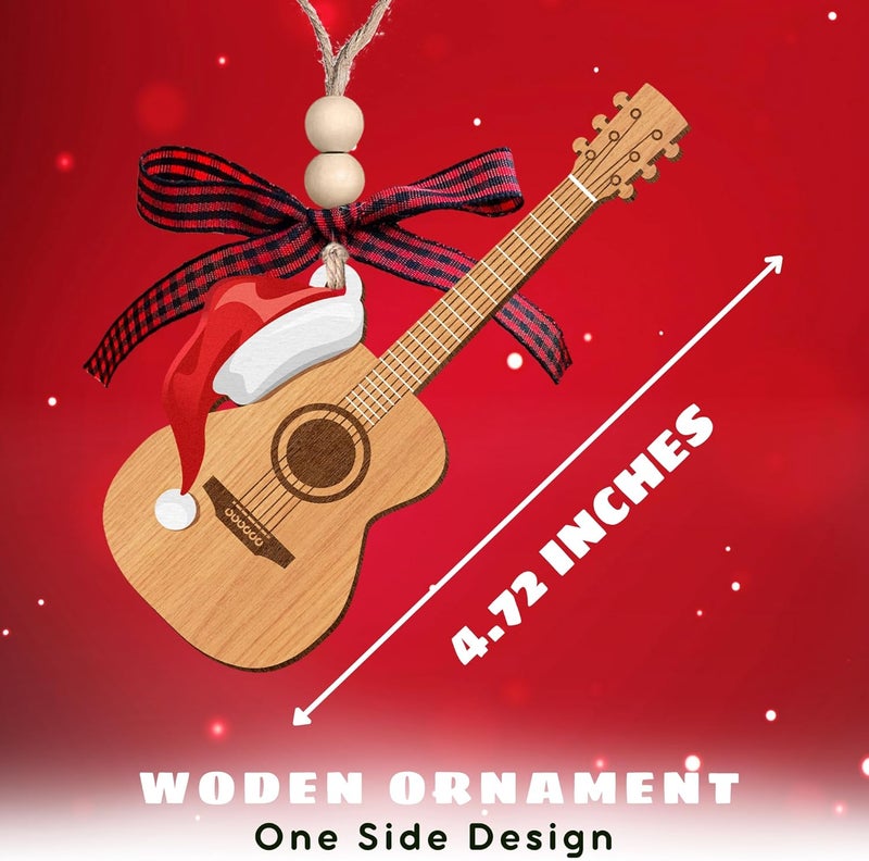 SUCHAGIFT Guitar Ornament - Guitar Ornaments for Christmas Tree - Music Gifts for Guitars Lovers, Players, Guitarist, Teacher, Musician - Gifts for Music Lovers - Wood Musical Ornament 2025 - Image 2